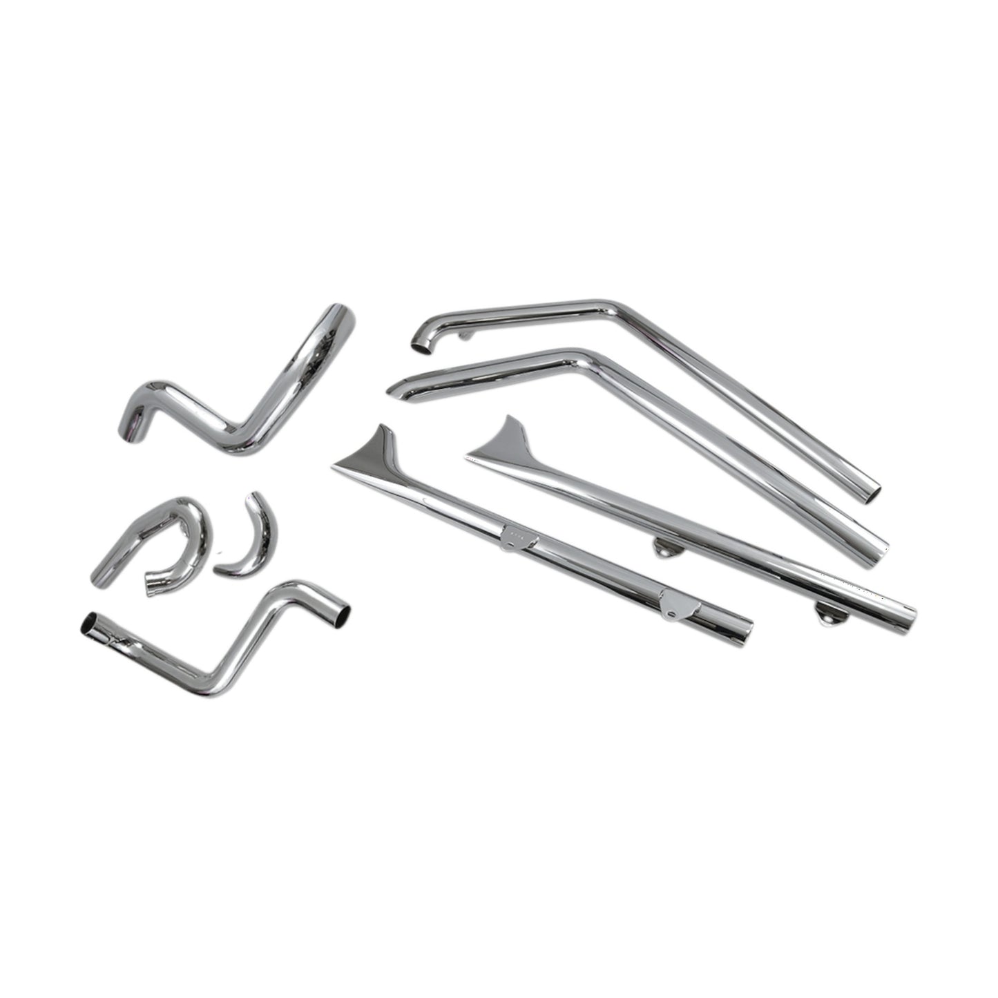 1S26E-30 - True Duals Exhaust System with Fishtail Mufflers — without Baffles