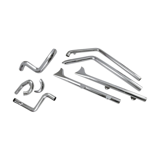 1S26E-30 - True Duals Exhaust System with Fishtail Mufflers — without Baffles