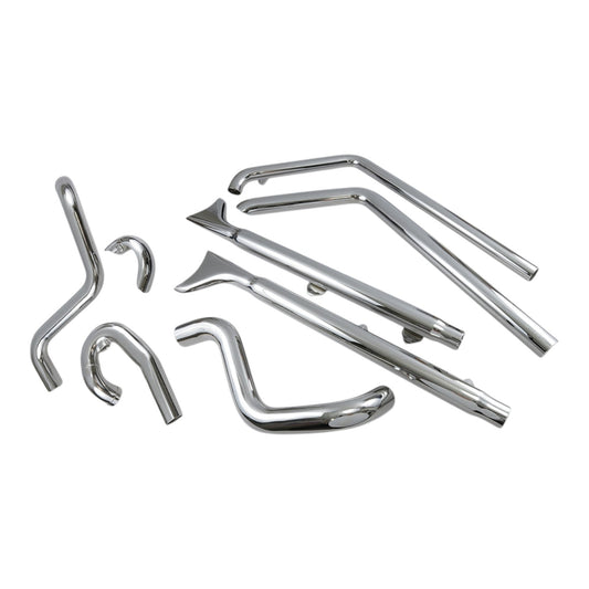 1S66E-33 - True Duals Exhaust System with Fishtail Mufflers — with Baffles
