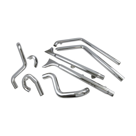 1S66E-33 - True Duals Exhaust System with Fishtail Mufflers — with Baffles