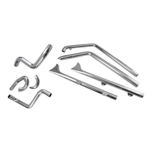 1S26E-30 - True Duals Exhaust System with Fishtail Mufflers — without Baffles