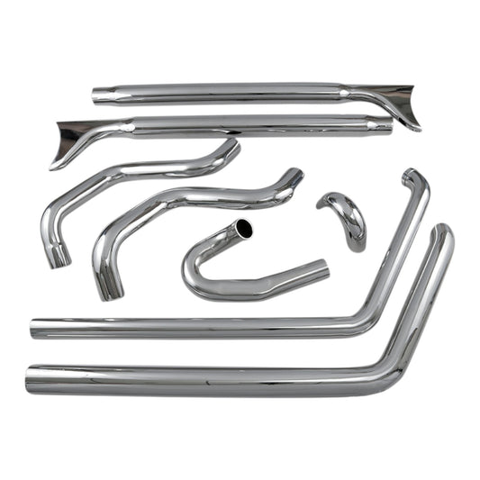 1S46E-33 - True Duals Exhaust System with Fishtail Mufflers — without Baffles