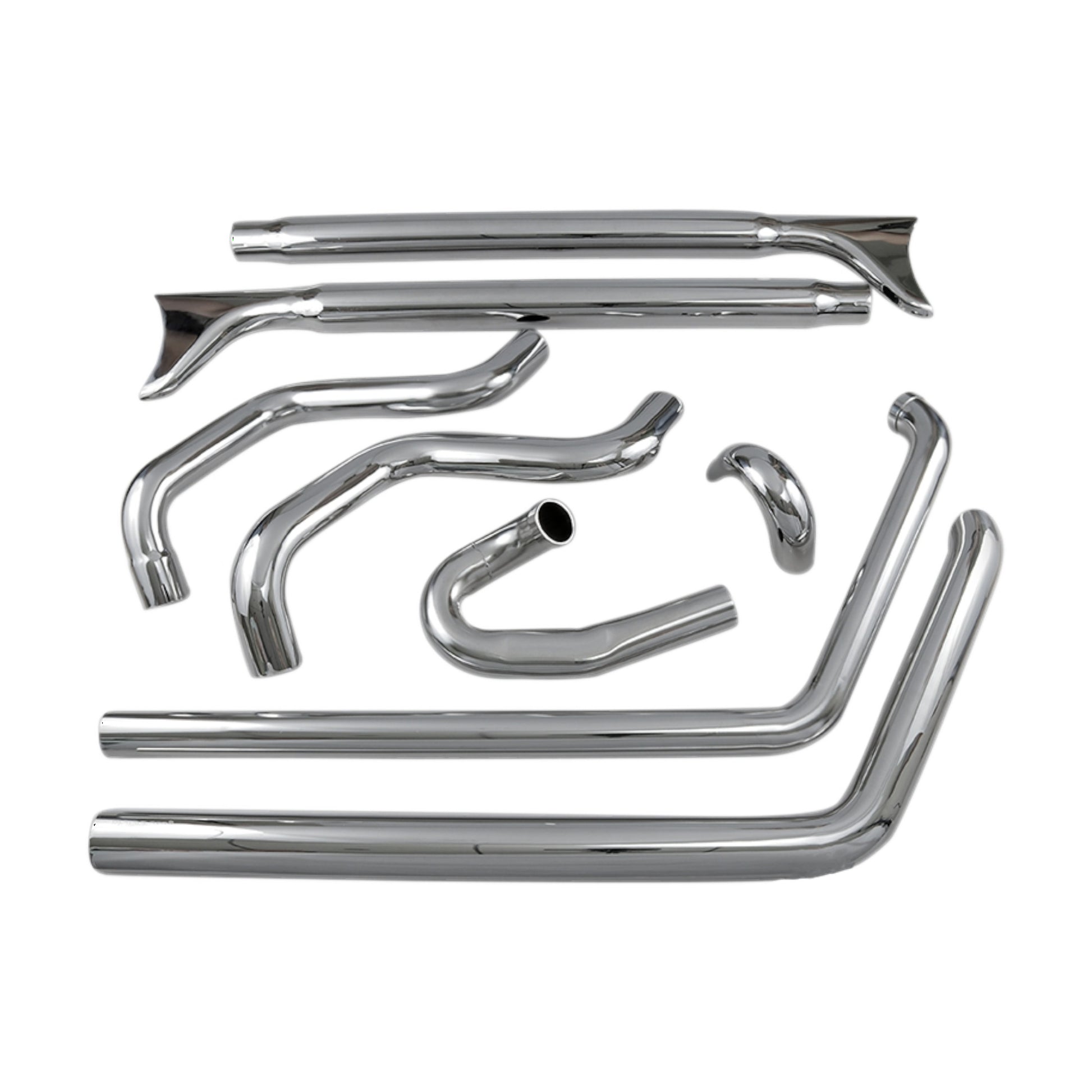 1S46E-33 - True Duals Exhaust System with Fishtail Mufflers — without Baffles