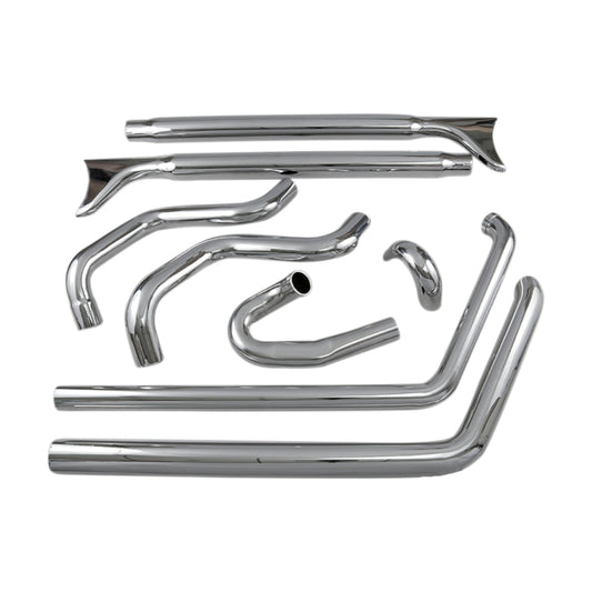 1S46E-33 - True Duals Exhaust System with Fishtail Mufflers — without Baffles