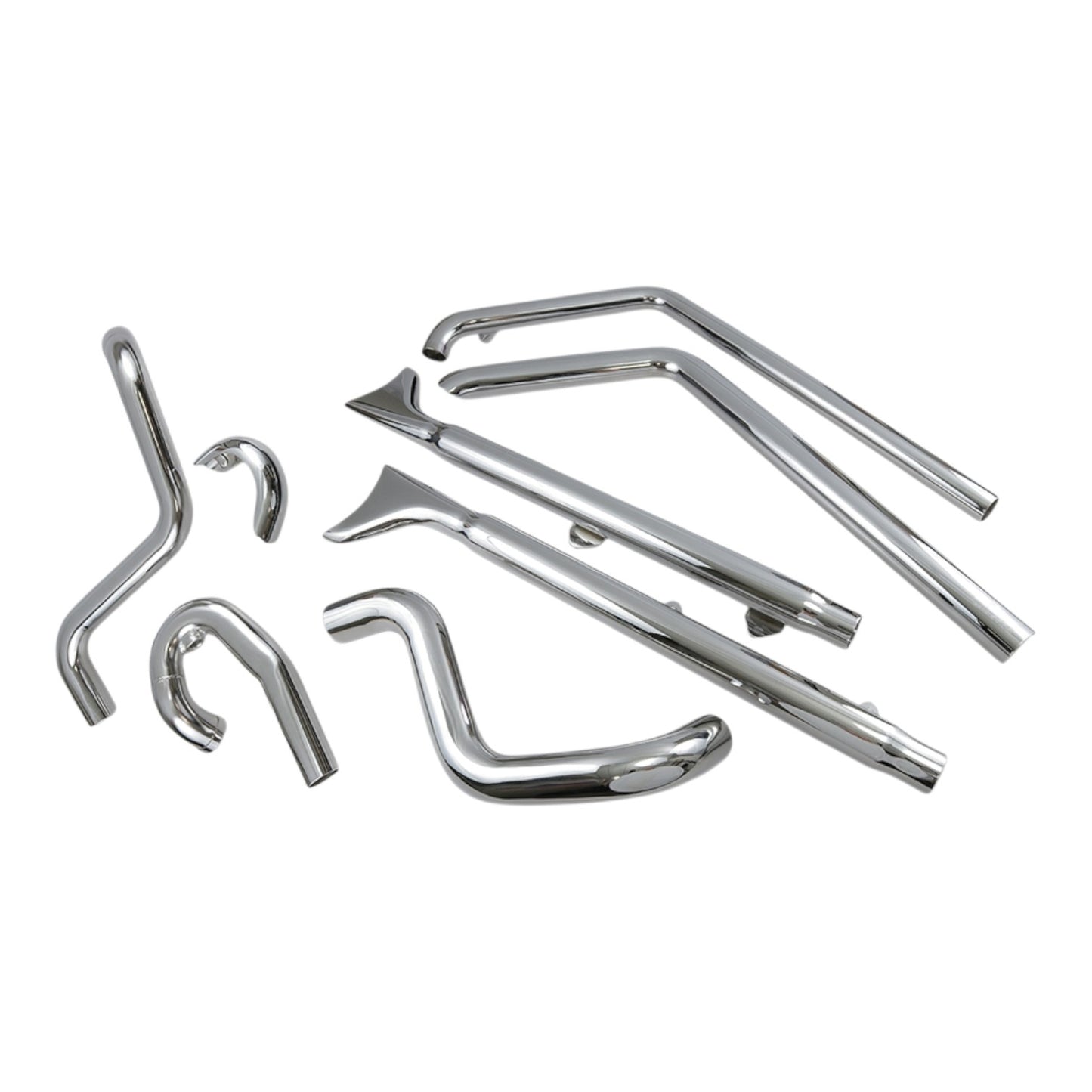 1S66E-33 - True Duals Exhaust System with Fishtail Mufflers — with Baffles