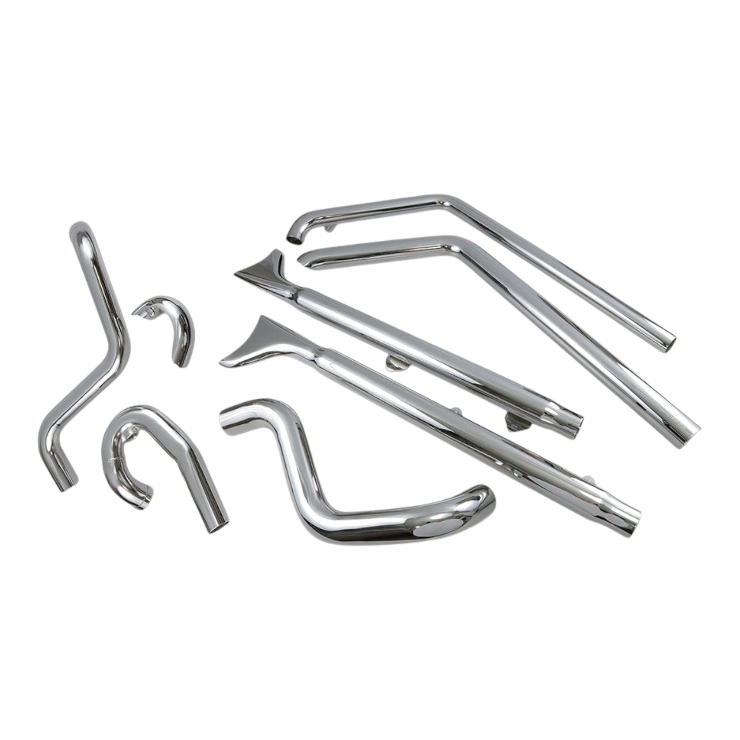 1S66E-33 - True Duals Exhaust System with Fishtail Mufflers — with Baffles
