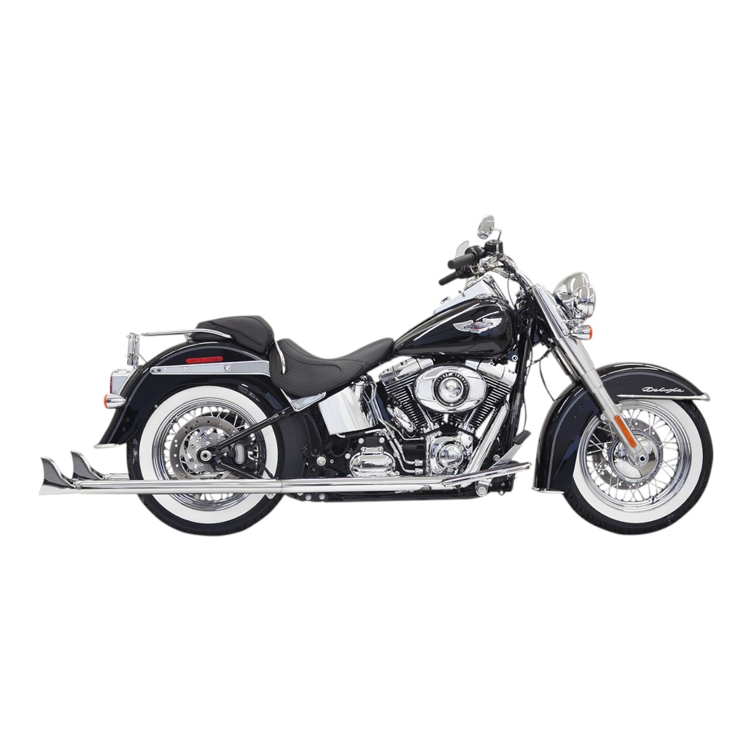 1S66E-36 - True Duals Exhaust System with Fishtail Mufflers — with Baffles